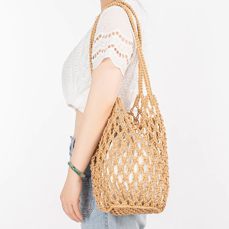 Hand-woven Cotton Thread Shoulder Bag Handbags - Image 7