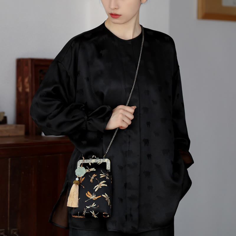 Small Dragonfly Metal Chain Crossbody Bag Shoulder Bag Cellphone Bag - Image 13