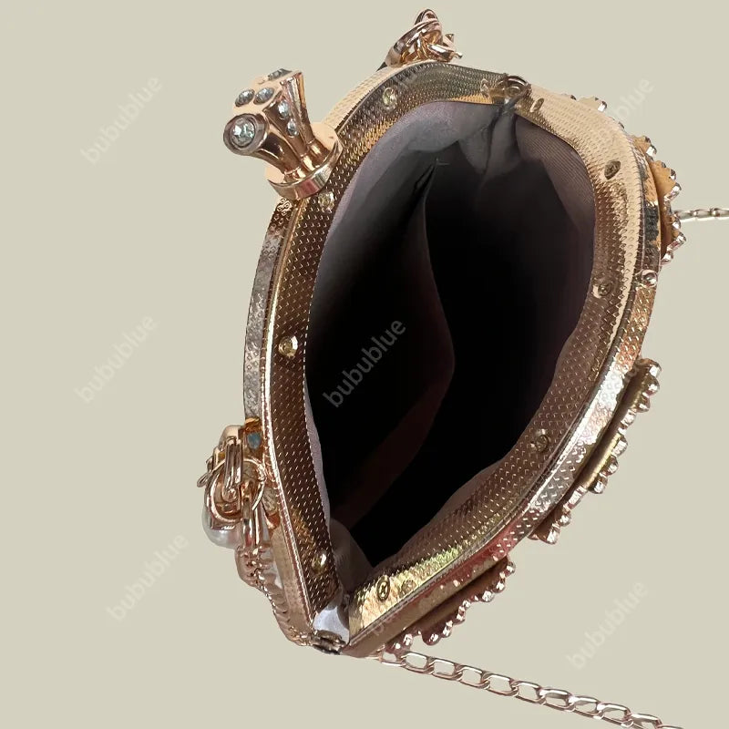 Calla Lily Embroidered Pearl Chain Handbag - Image 10