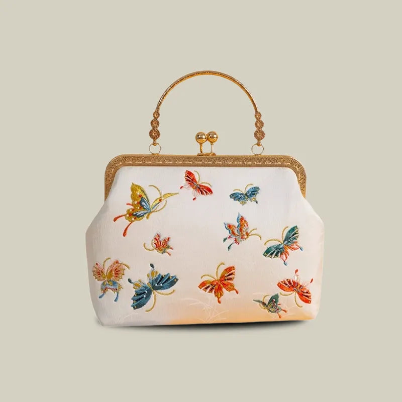 Butterfly Garden Embroidered Handbag with Vintage Metal Kiss-Lock - Image 13