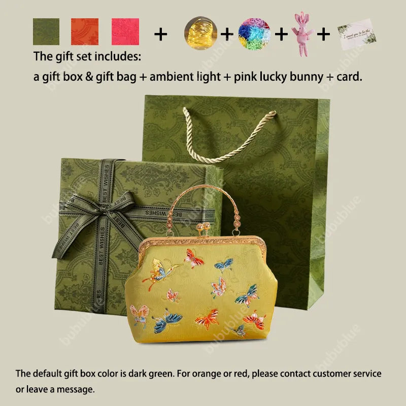 Butterfly Garden Embroidered Handbag with Vintage Metal Kiss-Lock - Image 23