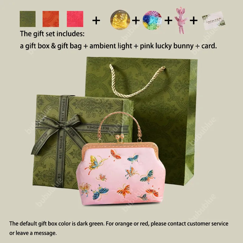 Butterfly Garden Embroidered Handbag with Vintage Metal Kiss-Lock - Image 24