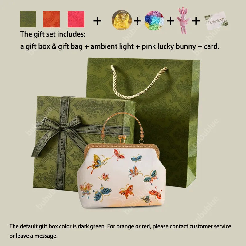 Butterfly Garden Embroidered Handbag with Vintage Metal Kiss-Lock - Image 26